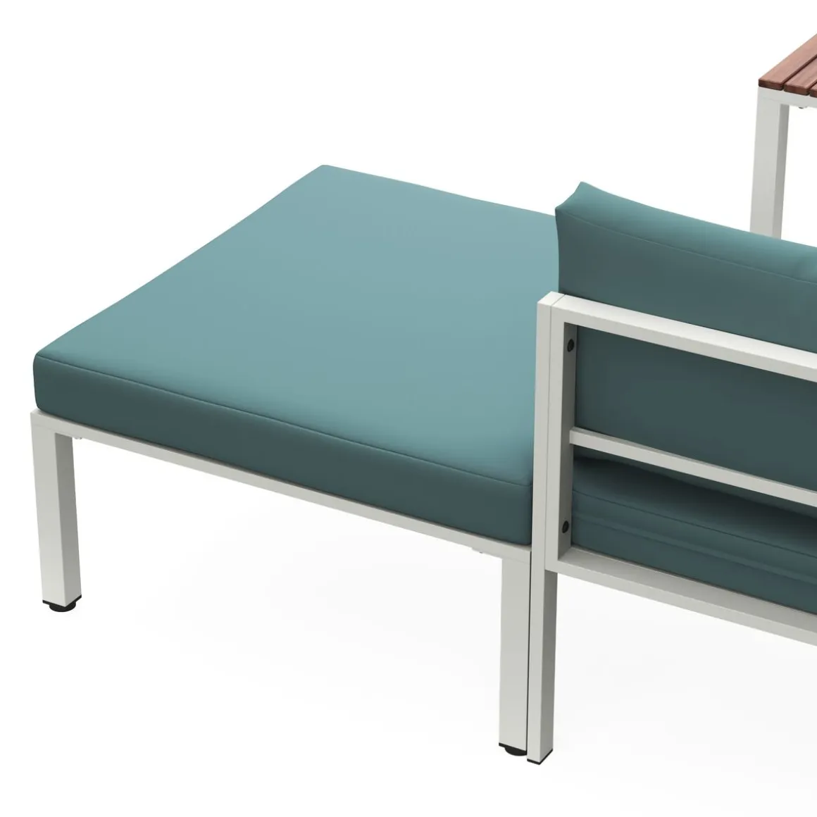 Lounge MIRANDA weiss/natur/petrol