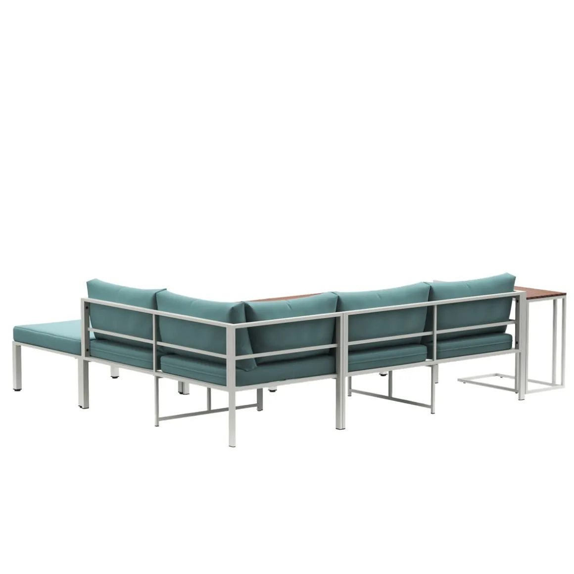 Lounge MIRANDA weiss/natur/petrol