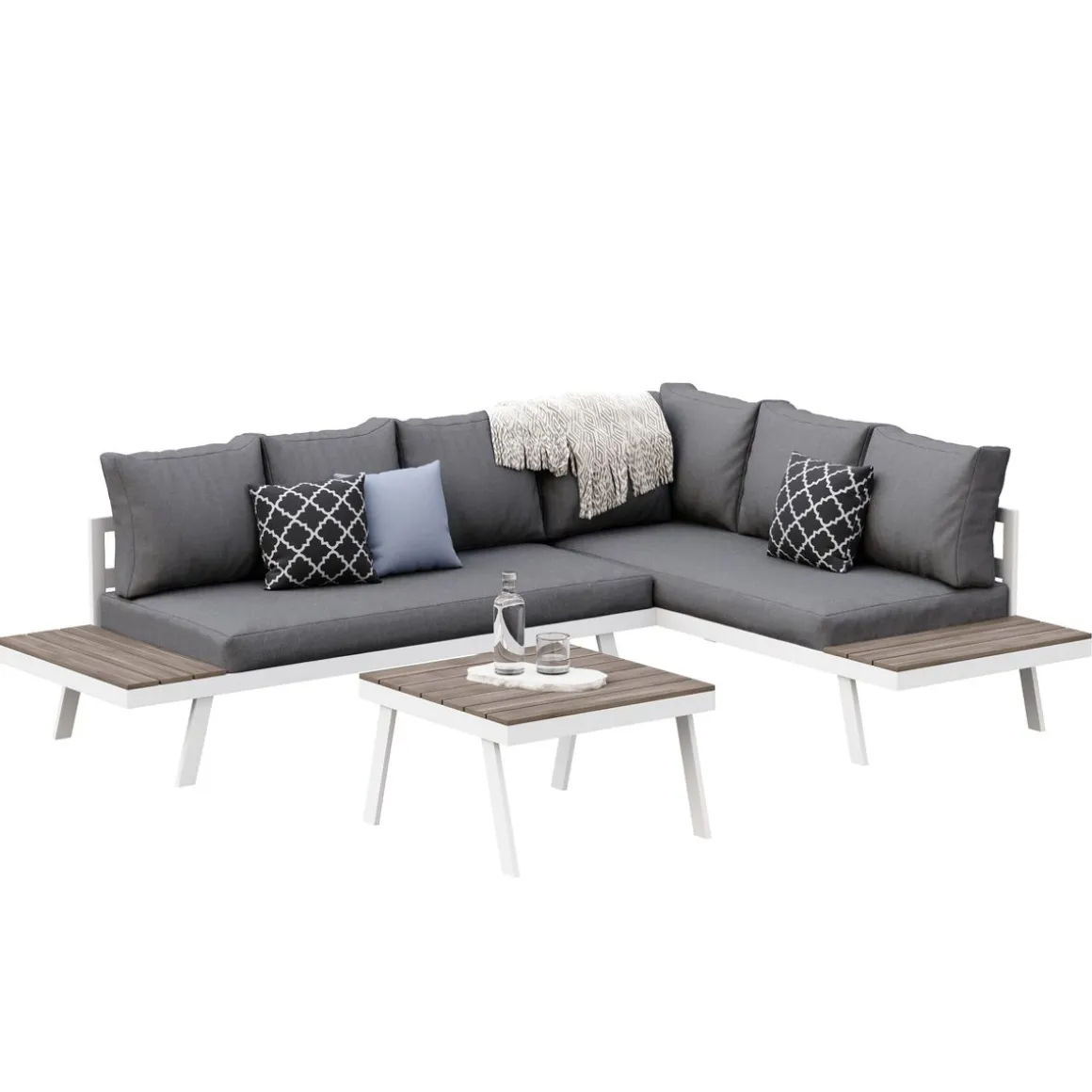 Lounge PHILOMEA anthrazit/weiss