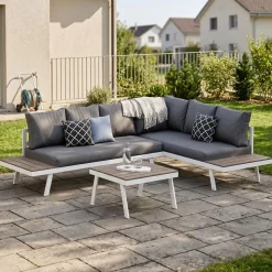 Lounge PHILOMEA anthrazit/weiss