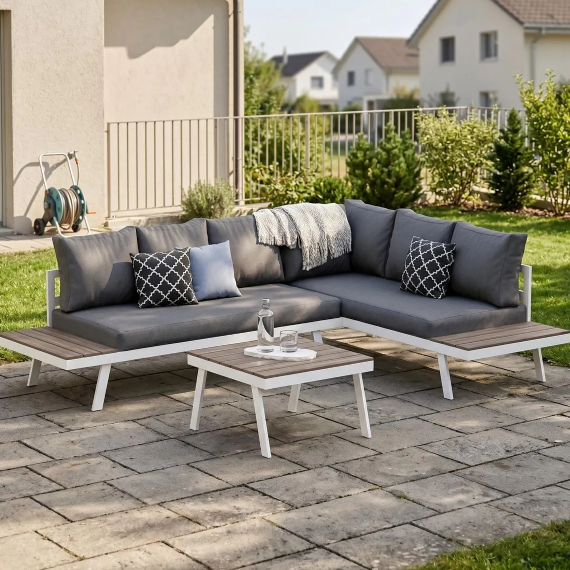 Lounge PHILOMEA anthrazit/weiss