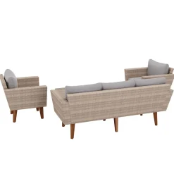 Lounge Rattan EVORA beige/grau