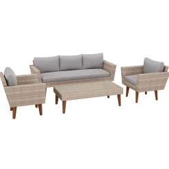 Lounge Rattan EVORA beige/grau