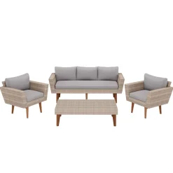 Lounge Rattan EVORA beige/grau