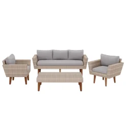 Lounge Rattan EVORA beige/grau