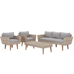 Lounge Rattan EVORA beige/grau