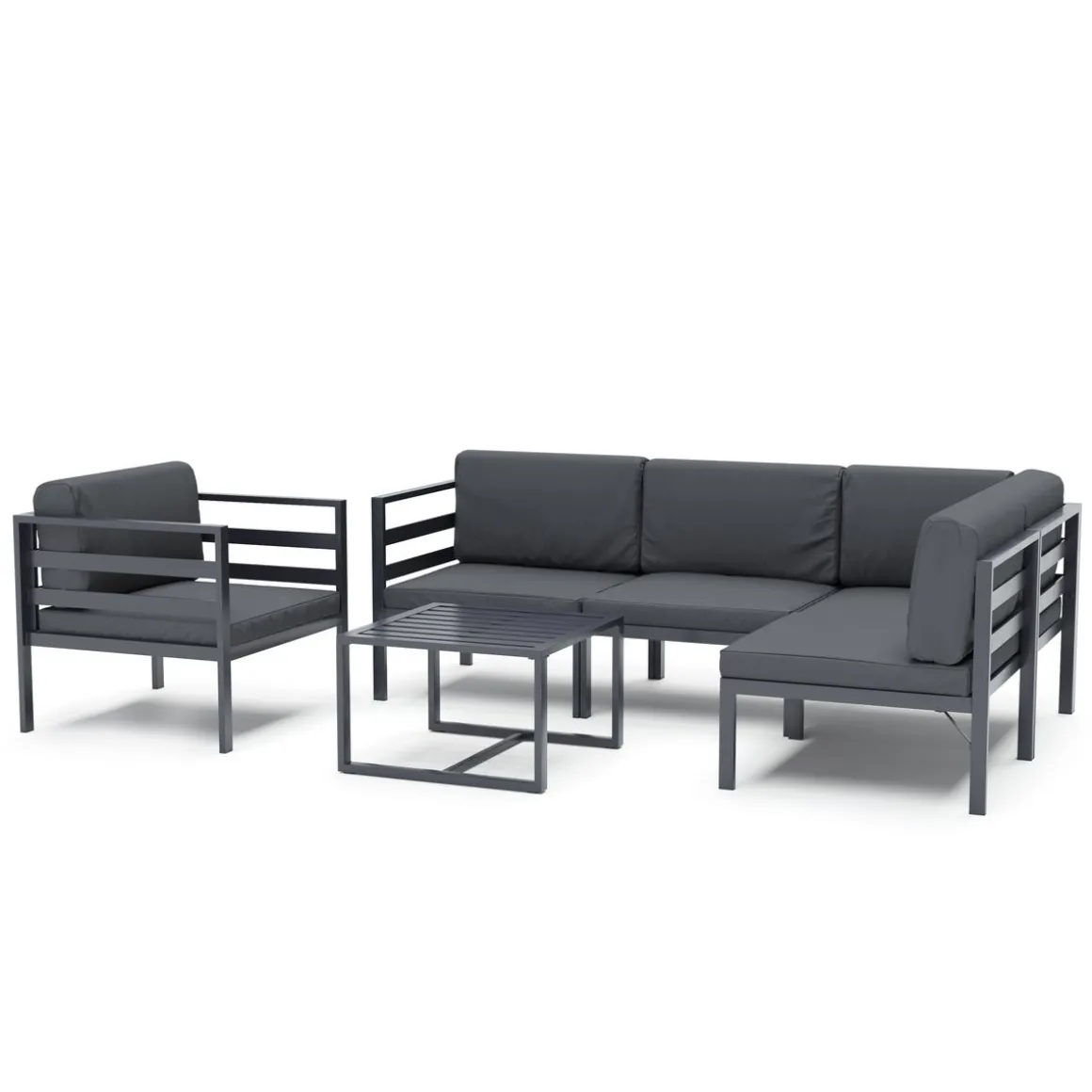 Lounge SAMBIA mit Sessel 6-teilig anthrazit