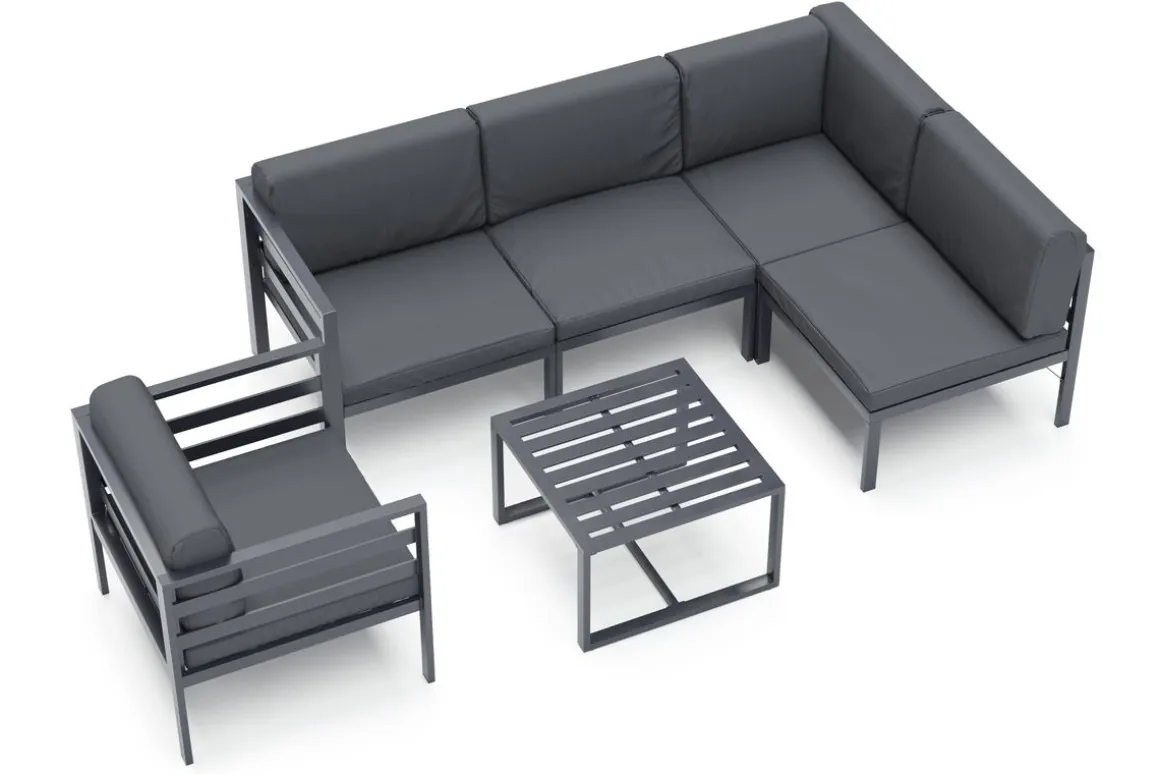 Lounge SAMBIA mit Sessel 6-teilig anthrazit