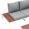 Lounge SANTANA hellgrau/natur/weiss