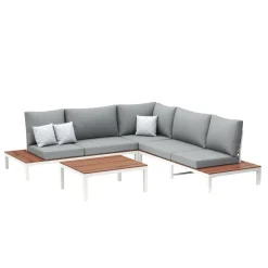 Lounge SANTANA hellgrau/natur/weiss