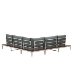 Lounge SANTANA hellgrau/natur/weiss