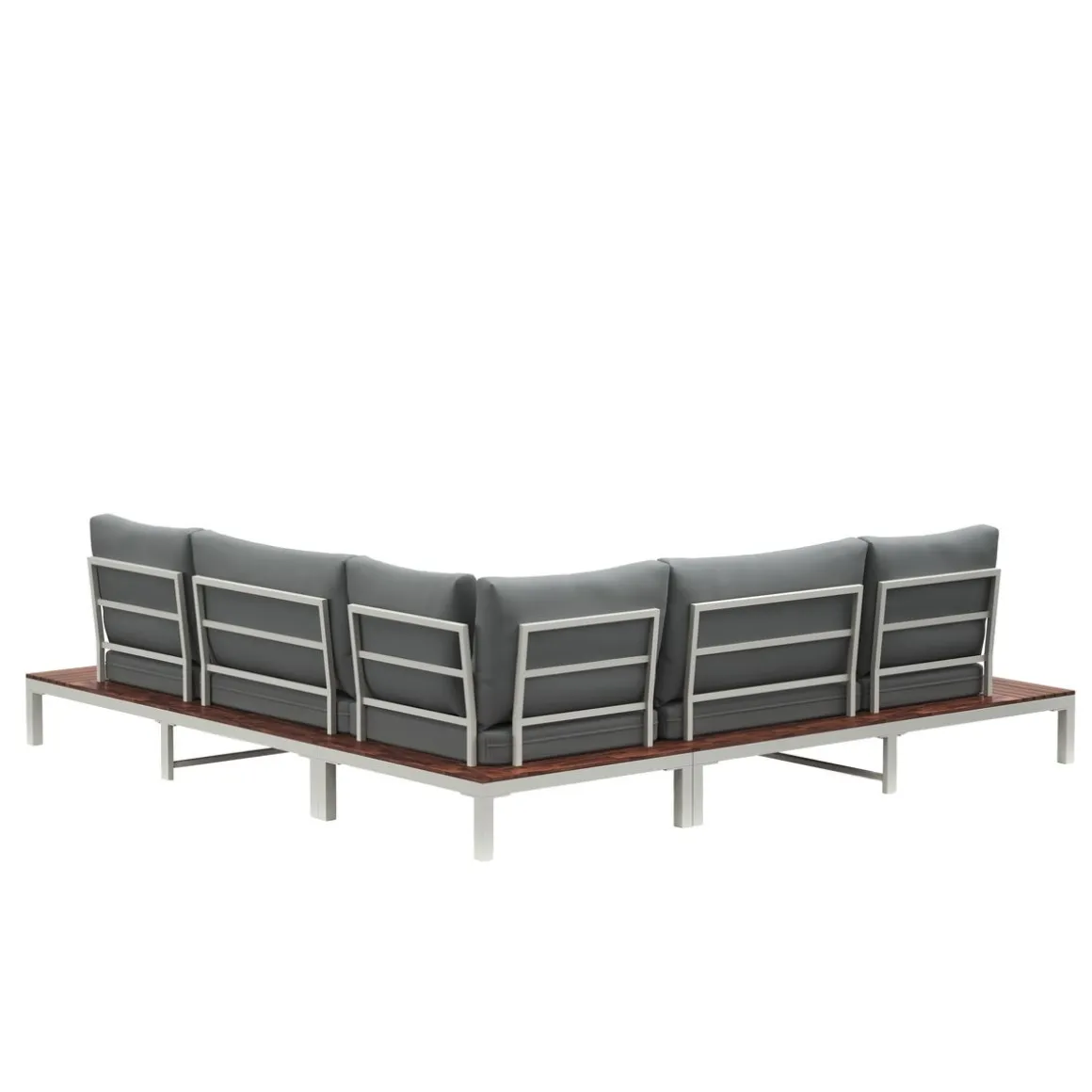 Lounge SANTANA hellgrau/natur/weiss