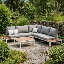 Lounge SANTANA hellgrau/natur/weiss