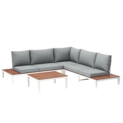 Lounge SANTANA hellgrau/natur/weiss