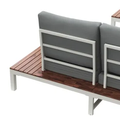 Lounge SANTANA hellgrau/natur/weiss