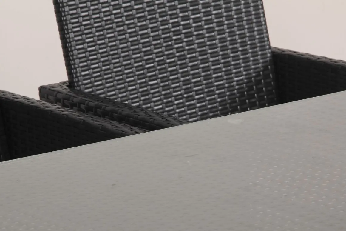 Love Seat CHERRY Rattan Garnitur schwarz/cremeweiss