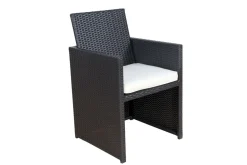 Love Seat CHERRY Rattan Garnitur schwarz/cremeweiss