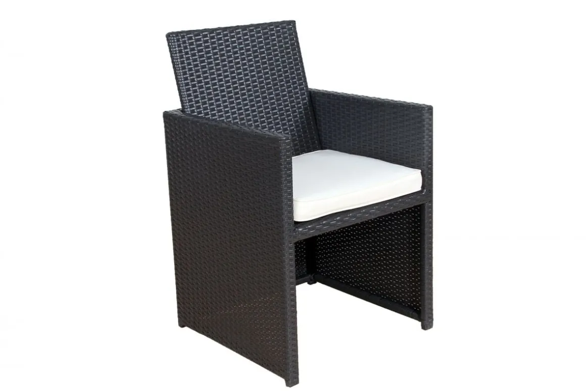Love Seat CHERRY Rattan Garnitur schwarz/cremeweiss