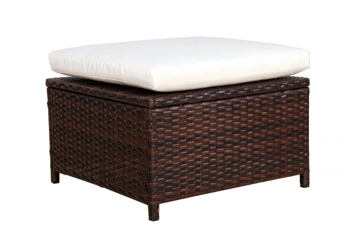 Love Seat Rattan Garnitur CHANELL braun/weiss