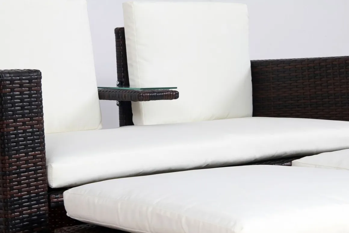 Love Seat Rattan Garnitur CHANELL braun/weiss