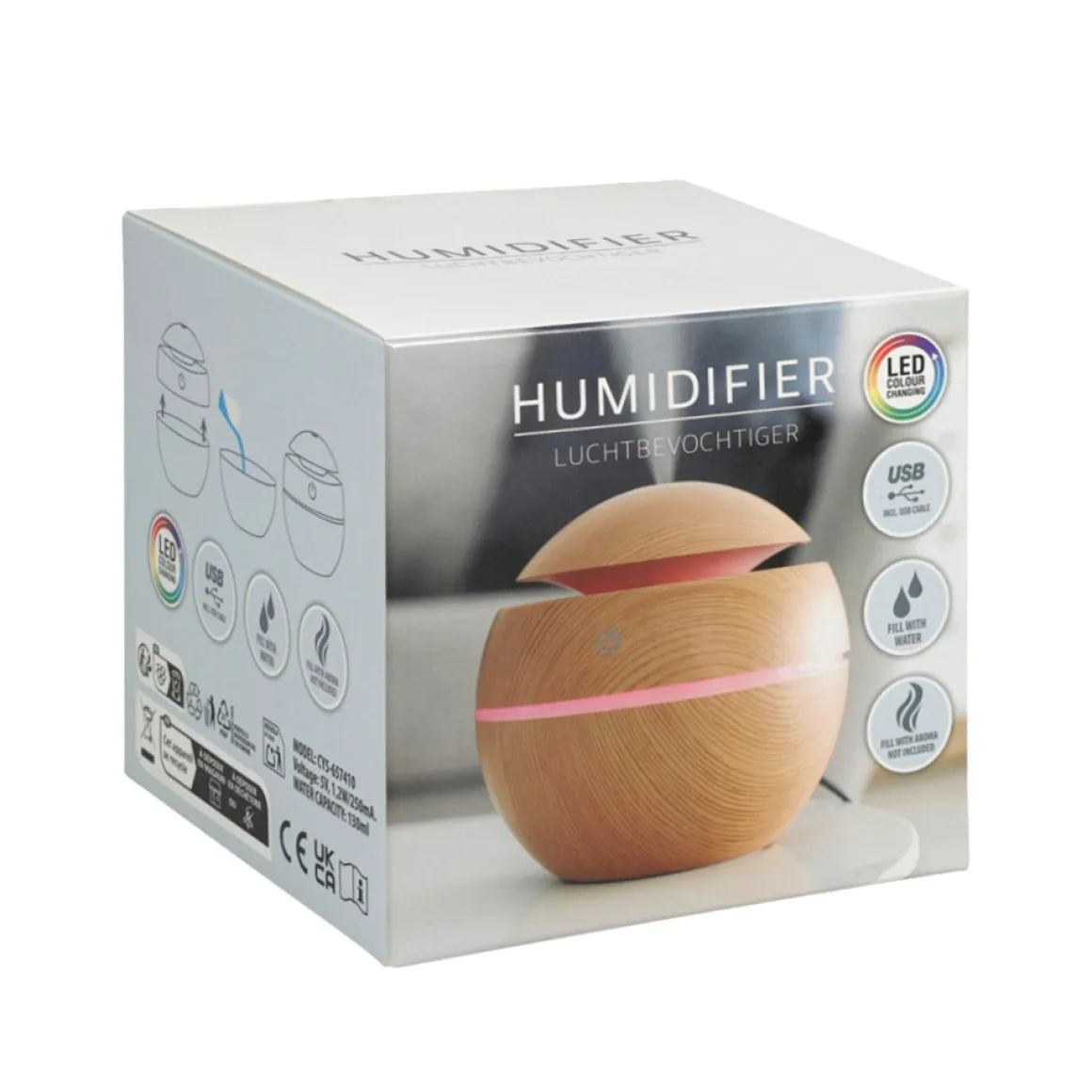 Luftbefeuchter LED 9.5 x 10 cm