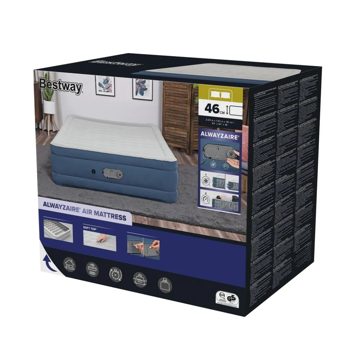 Luftbett AlwayzAire selbstaufblasend 203 x 152 x 46 cm