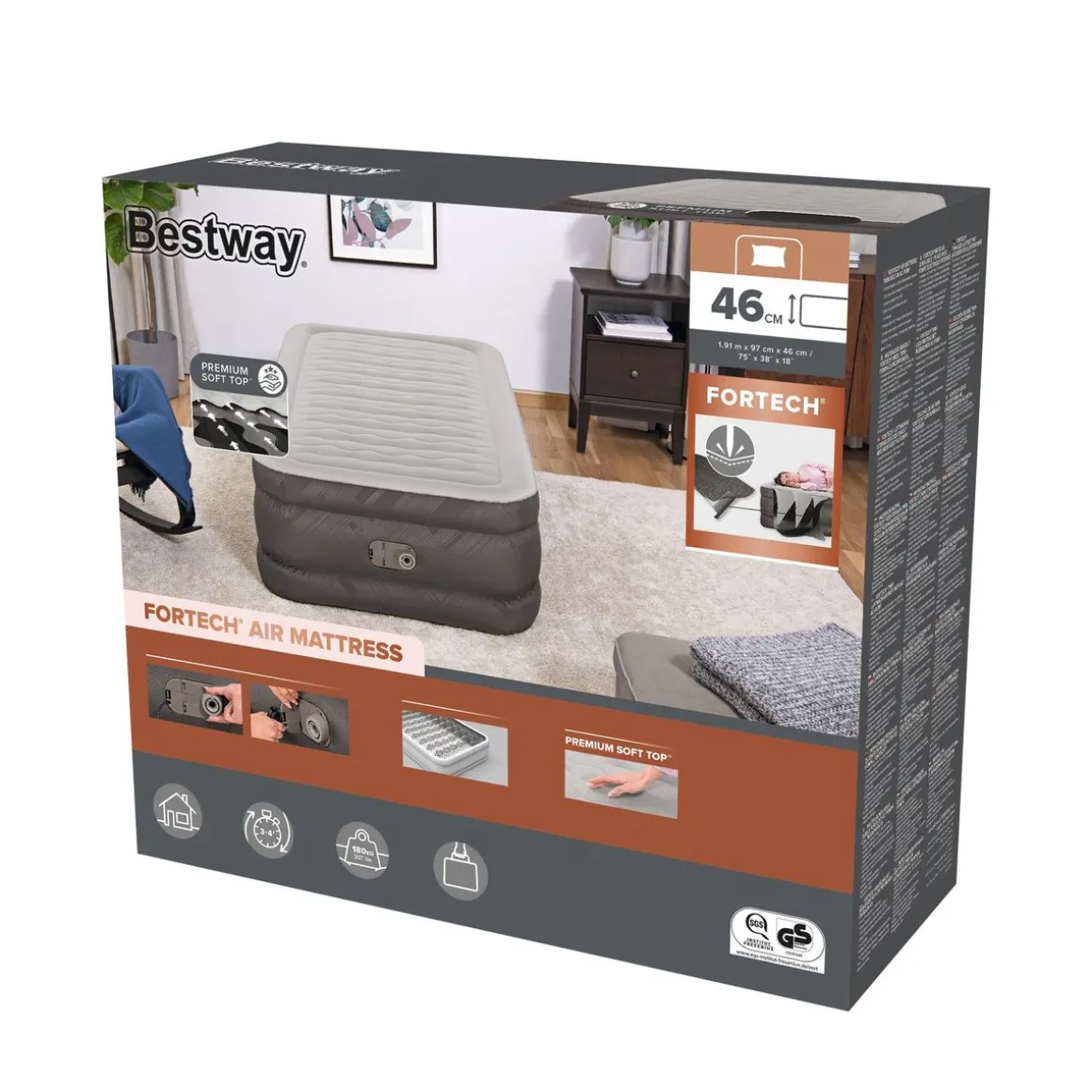 Luftbett Fortech selbstaufblasend 191 x 97 x 46 cm