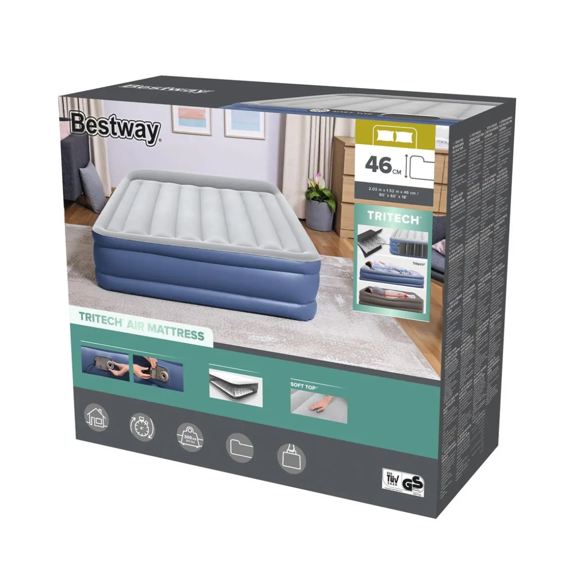 Luftbett Tritech Prime Queen selbstaufblasend 203 x 152 x 46 cm