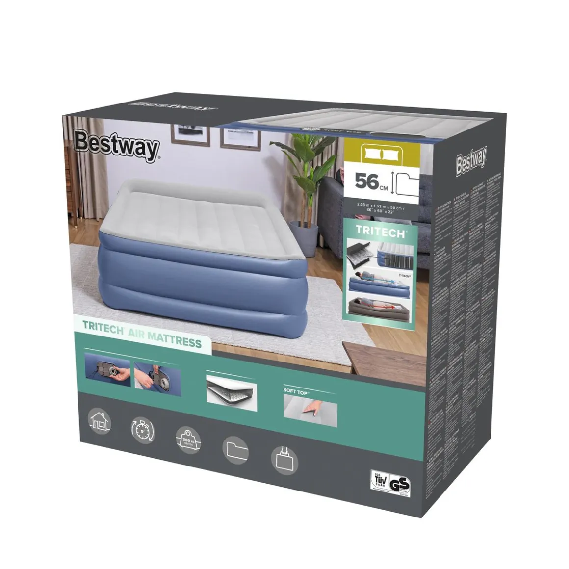 Luftbett Tritech Queen selbstaufblasend 203 x 152 x 56 cm
