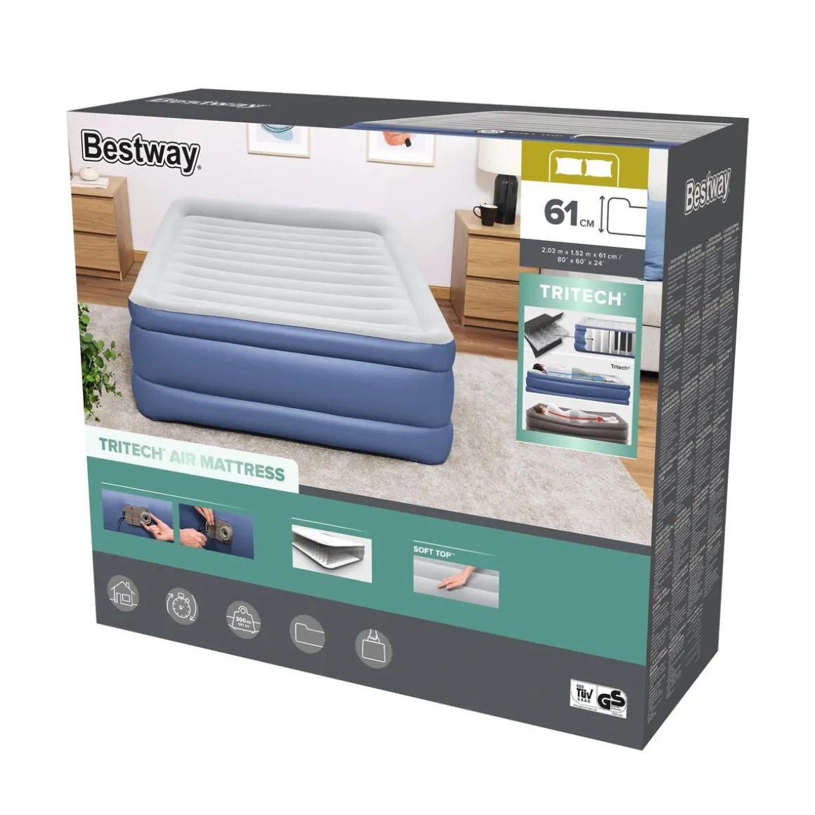 Luftbett Tritech Queen selbstaufblasend 203 x 152 x 61 cm