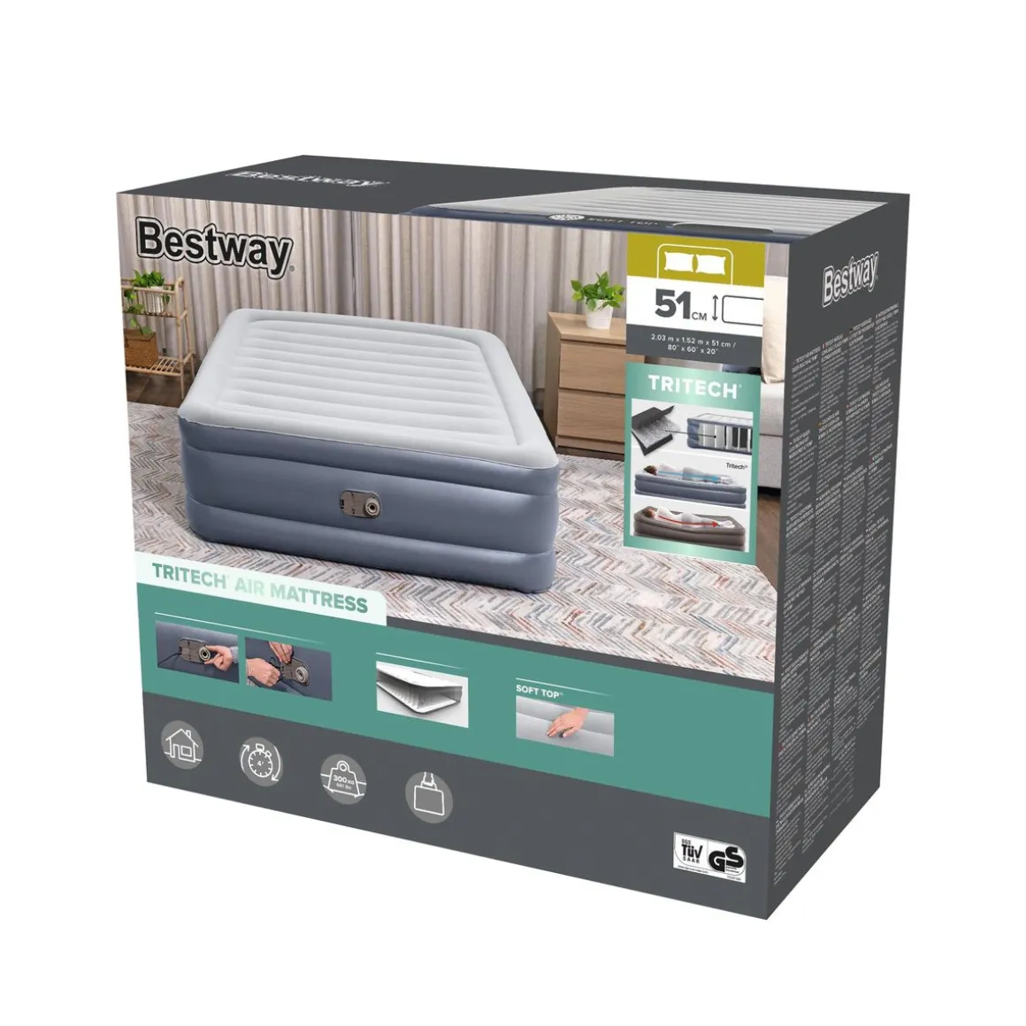 Luftbett Tritech Queen selbstaufblasend 203 x 152 x 51 cm