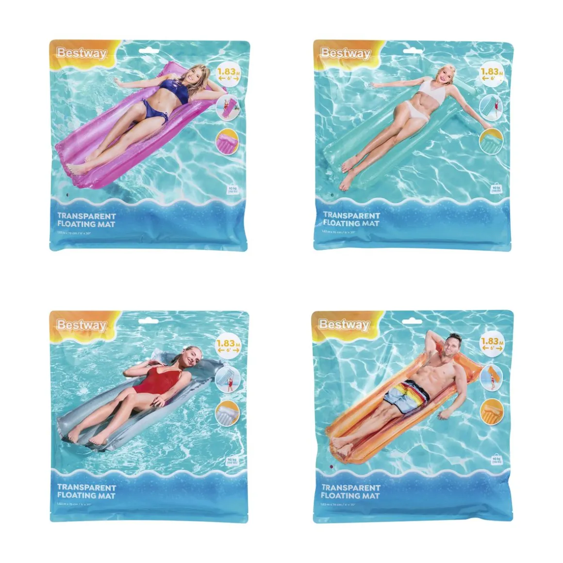 Luftmatratze Deluxe Transparent 183 x 76 cm