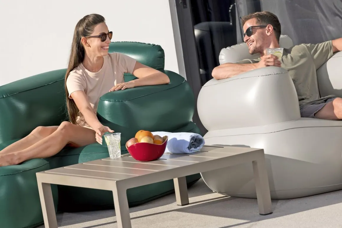 Luftsessel mit Fusshocker Comfi Cube Lounger