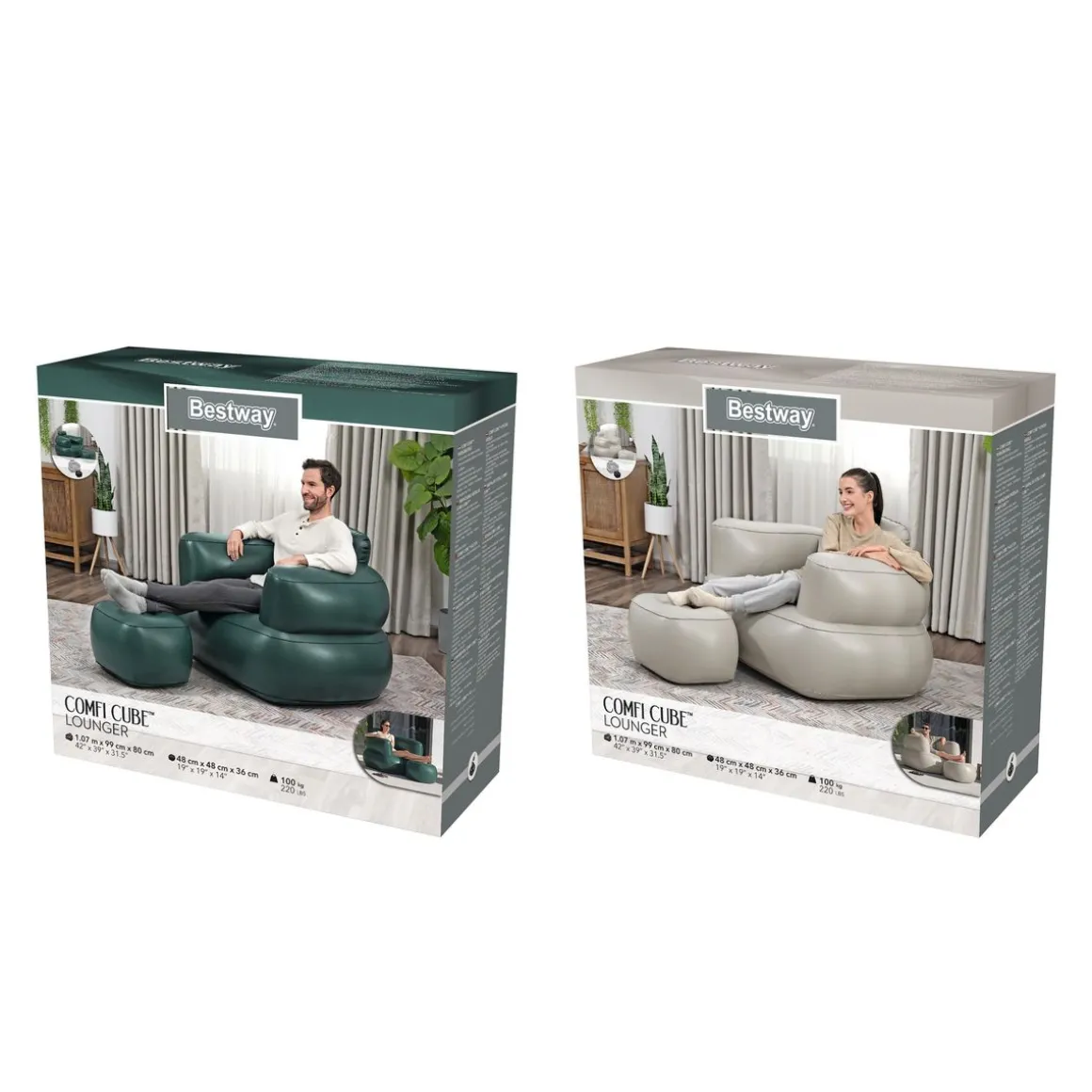 Luftsessel mit Fusshocker Comfi Cube Lounger