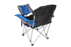 Luxus Campingstuhl mit Fussablage blau