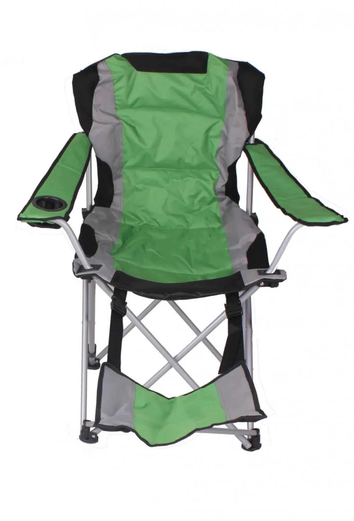 Luxus Campingstuhl mit Fussablage grün