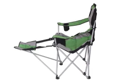 Luxus Campingstuhl mit Fussablage grün