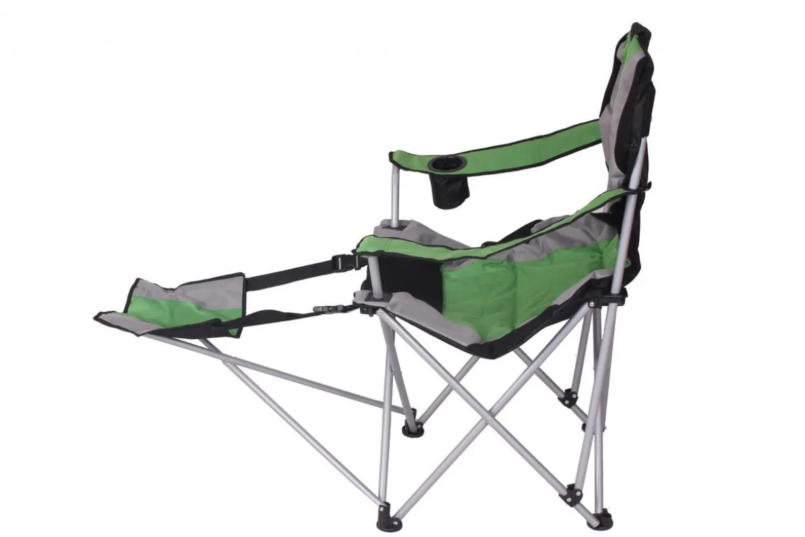 Luxus Campingstuhl mit Fussablage grün