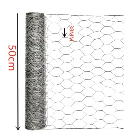 Maschendrahtzaun 3.8 cm sechseck 0.5 x 25 m