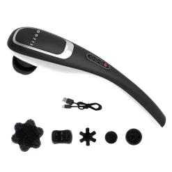 Massagegerät mit Akku 5 Aufsätze schwarz/weiss