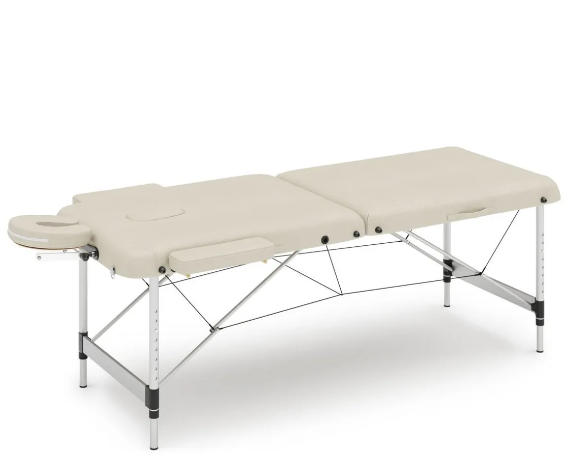 Massageliege 2-Zonen Alu beige