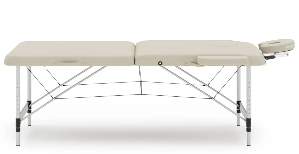 Massageliege 2-Zonen Alu beige
