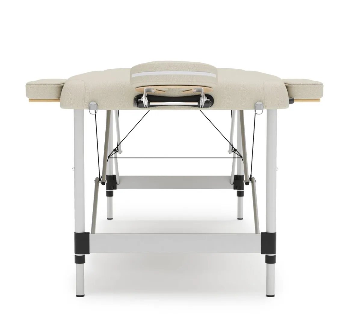 Massageliege 2-Zonen Alu beige