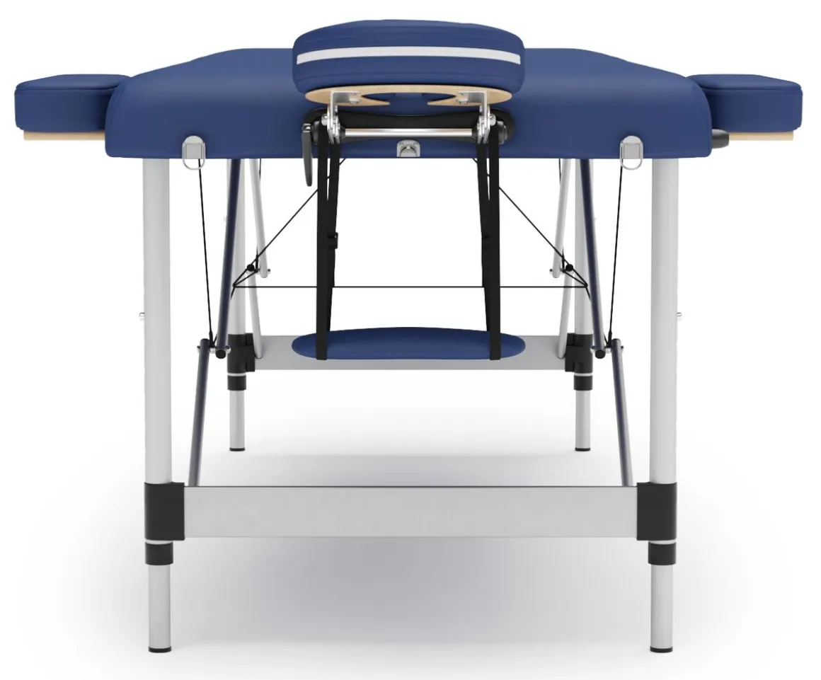 Massageliege 3-Zonen Alu blau
