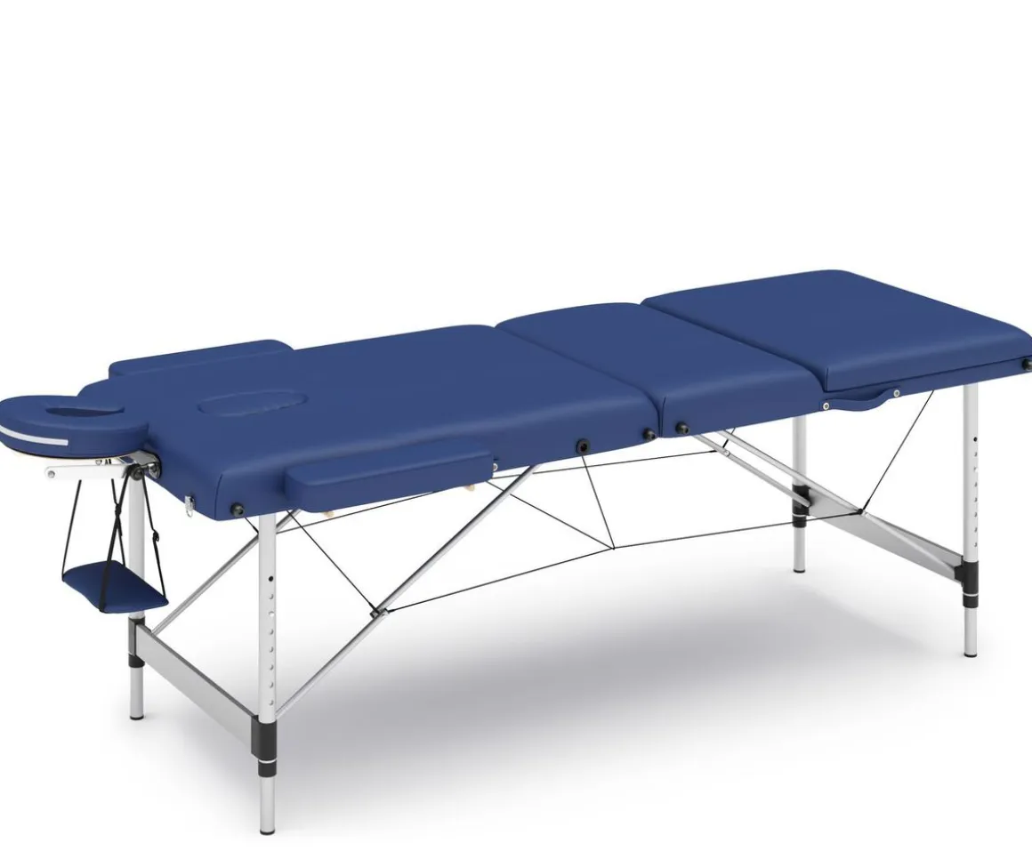 Massageliege 3-Zonen Alu blau