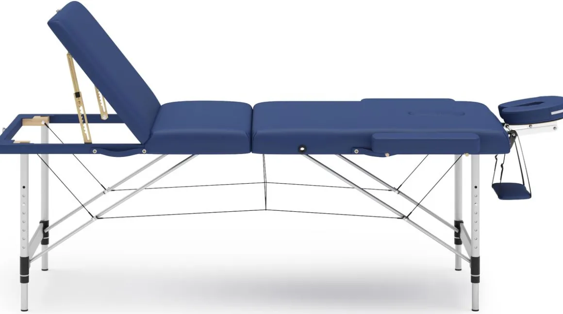 Massageliege 3-Zonen Alu blau