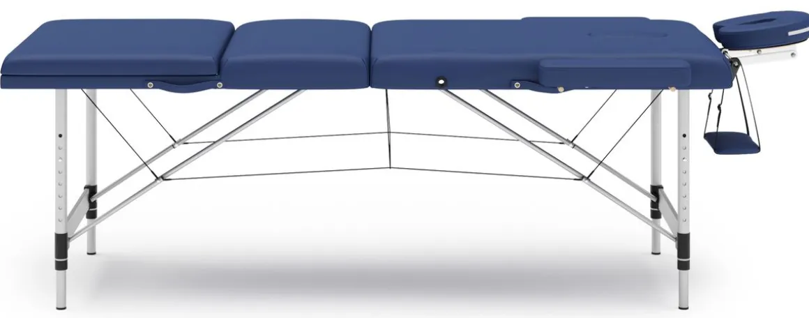 Massageliege 3-Zonen Alu blau