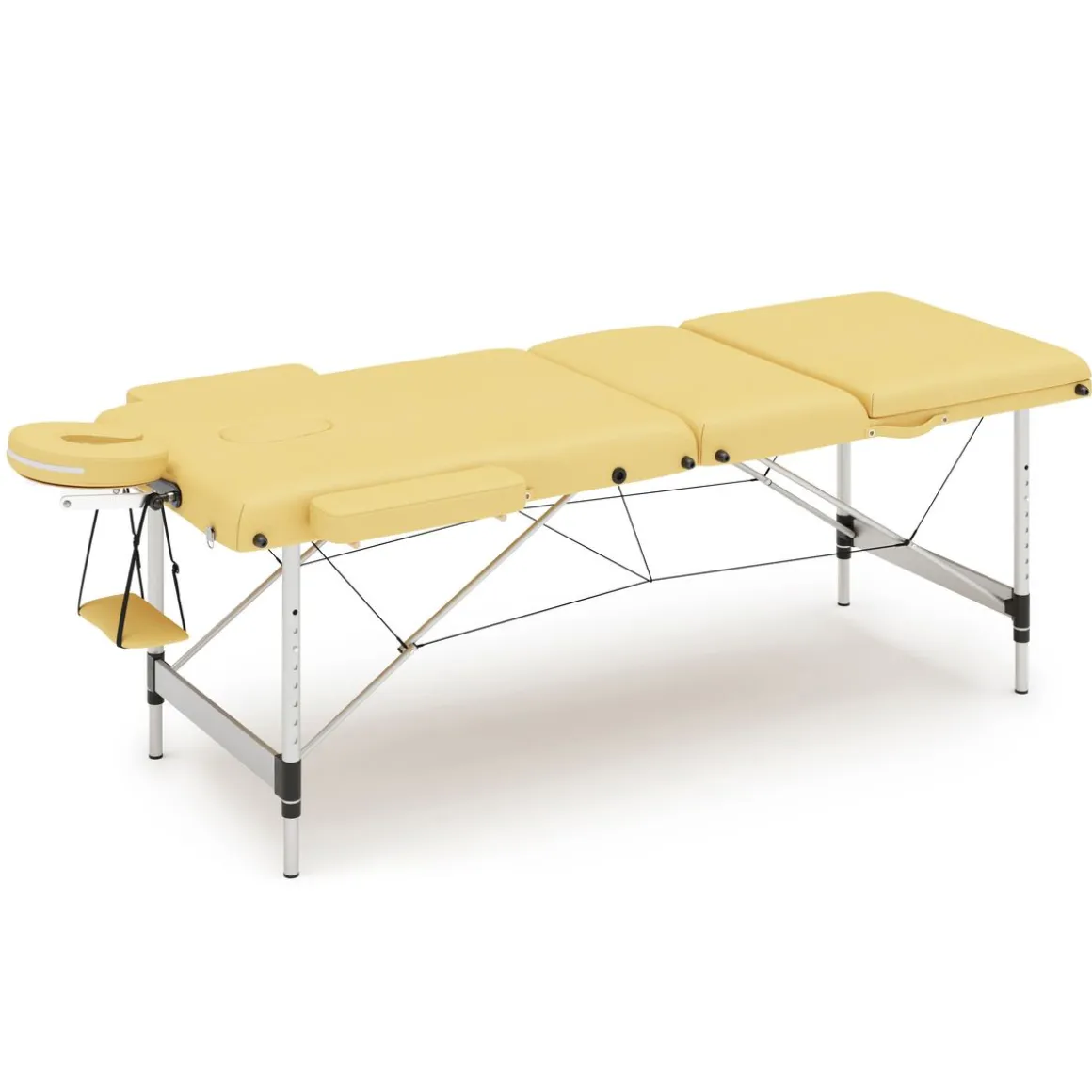Massageliege 3-Zonen Alu gelb