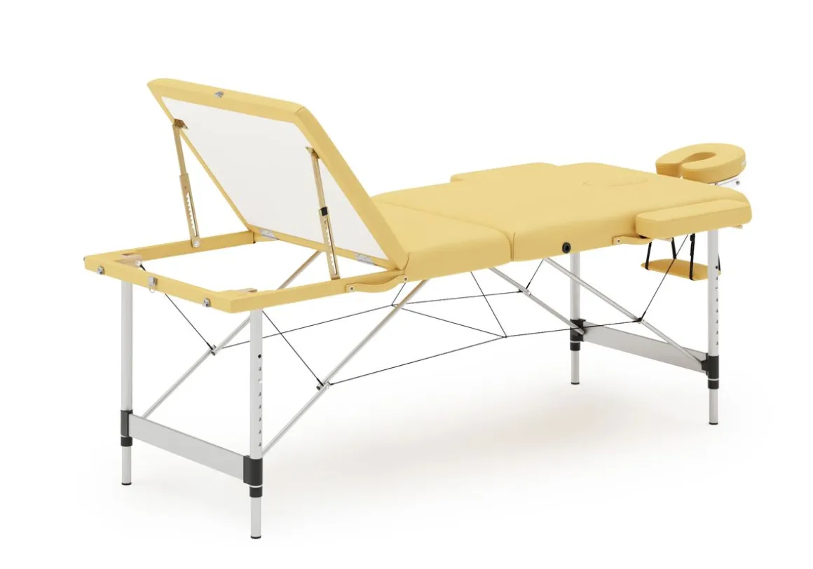 Massageliege 3-Zonen Alu gelb