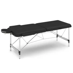 Massageliege 2-Zonen Alu schwarz